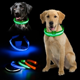 Gorąca sprzedaż dostarcza produkty bezpieczeństwa dla psów kołnierz światło miga świecące klejnot światła LED obroża dla zwierzą
