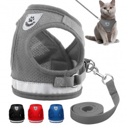 Pies kot Walking kurtka uprząż smycz dla zwierząt szczeniak kotek ubrania regulowany gorset H