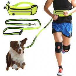Dla zwierząt domowych elastyczny pas smycz do biegania zestaw głośnomówiący smycze dla psów obroża dla zwierząt akcesoria szelki