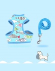 Nowa kamizelka w stylu Cartoon zwierząt trakcji liny smycz dla psa Mesh oddychające kot mały pies pasek na klatkę piersiową S M 