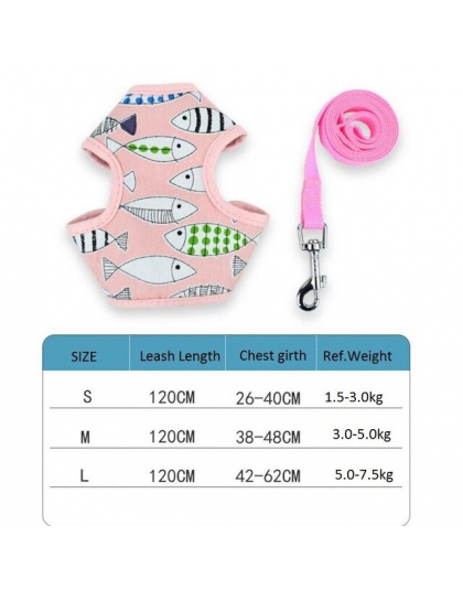 Nowa kamizelka w stylu Cartoon zwierząt trakcji liny smycz dla psa Mesh oddychające kot mały pies pasek na klatkę piersiową S M 