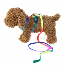 Kolorowe odblaskowe szelki dla psa smycz zestaw regulowany kamizelka dla zwierząt dla małych średnich psów codziennego treningu 
