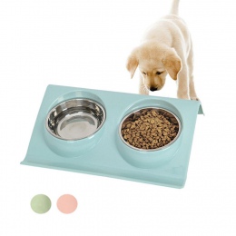 Ze stali nierdzewnej podwójne miski dla zwierząt żywności podajnik wody dla psów Puppy koty zwierzęta domowe naczynia do karmien