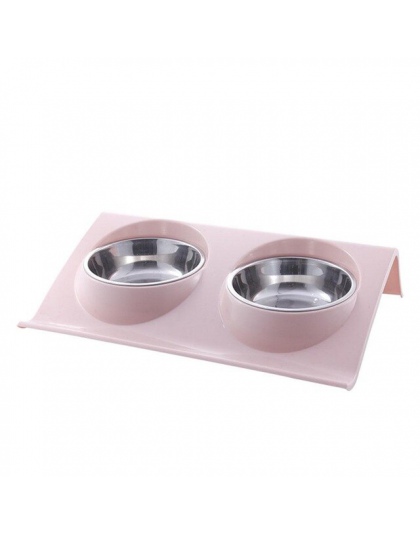 Ze stali nierdzewnej podwójne miski dla zwierząt żywności podajnik wody dla psów Puppy koty zwierzęta domowe naczynia do karmien