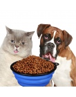 Silikonowa karma dla kota karma dla psa miseczka na wodę psów Puppy składany składane miski pojemniki podróżne podajnik małe pup