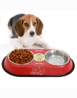 Podajnik ze stali nierdzewnej do picia dla psów duże podwójne miska łatwy w użyciu żywności/podajnik wody Puppy Dog miska dla ko