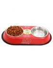 Podajnik ze stali nierdzewnej do picia dla psów duże podwójne miska łatwy w użyciu żywności/podajnik wody Puppy Dog miska dla ko