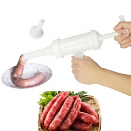 O jakości spożywczej instrukcja kiełbasa maszyna mięso nadziewarka nadziewarka ręcznie obsługiwane Salami ekspres + lejek