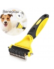 Benepaw bezpieczne pies Dematting grzebień szczotka do włosów dla zwierząt domowych do pielęgnacji 2 stronne profesjonalny podkł