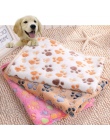 Nowy śliczne łóżko dla psa maty miękkie flanelowe polar Paw stóp drukuj ciepłe kocyk dla zwierząt domowych łóżka do spania pokry