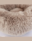 Shaggy Faux Fur pączek Cuddler okrągłe ciepłe pluszowe kryty dom dla kotów gniazdo łóżko dla psa dla średnich psów można prać w 