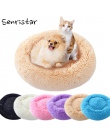 Miękkie pluszowe okrągły zwierzęta pies łóżko dla szczeniąt małych średnich psów ciepłe oddychająca spania krzesło legowisko dla