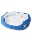 Moda Footprint łóżko dla psa miękkie dom dla zwierząt mata dla średniej wielkości pies zimowe ciepłe Teddy dom bawełna kotek pie