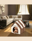 Pies dom przenośny kryty łóżko dla zwierząt miękkie ciepłe i wygodne kot pies słodki pokój dom dla zwierząt psy łóżka z poduszką