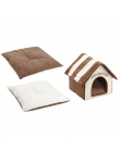 Pies dom przenośny kryty łóżko dla zwierząt miękkie ciepłe i wygodne kot pies słodki pokój dom dla zwierząt psy łóżka z poduszką
