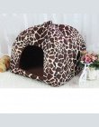 Wysokiej jakości pet dog dom duży pies łóżko truskawka lampart drukuj kot namiot królik ciepła poduszka kosz ZL03