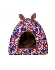 Pies dom łóżka dla małych psów ciepłe-na każdy sezon-bawełna ciepłe słodkie różowy zielony stałe zwierząt uszy kot miękkie dom f