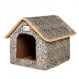 Dom dla zwierząt składane łóżko z mata miękki zimowy lampart pies Puppy Sofa poduszka dom hodowla gniazdo łóżko dla psa i kota d