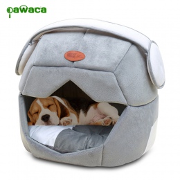 Gniazdo dla zwierząt domowych 2 wykorzystuje składane miękkie ciepłe hełm kosmiczny zwierzęta kot pies łóżko dla psów jaskini Pu