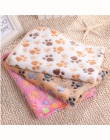 Pies łóżko maty miękkie runo koral Paw Foot Print ciepłe kocyk dla zwierząt domowych spania łóżka pokrywa Mat dla małych i średn