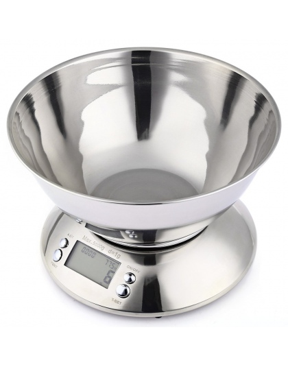 5 kg cyfrowa waga kuchenna ze stali nierdzewnej żywności waga waga czujnik LCD elektroniczna waga kuchenna Alarm zegar czujnik m