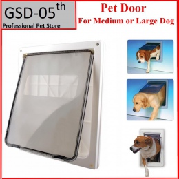 Duży pies drzwi ABS z tworzywa sztucznego biały bezpieczne drzwi dla zwierząt domowych dla dużych średnich psów swobodnie w i na