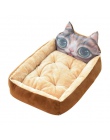 Pawstrip śliczne Pet zima pies kanapa z funkcją spania miękkie ciepłe łóżko dla kota domu kreskówki łóżko dla małego psa poduszk