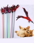 1 sztuk Hot sprzedaż zabawki dla kota, kot kij pióro z mały dzwon naturalne, takich jak ptaki losowy kolor czarny kolorowe słup