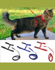 Obroża dla kota/psa szelki dla psa smycz regulowany Nylon dla zwierząt domowych Cat Kitten Halter kołnierz gato koty produkty up
