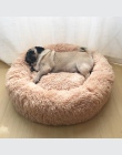 Długie pluszowe Super miękkie łóżko dla zwierząt hodowla psów okrągły kot zima ciepły śpiwór poduszka dla szczeniaka Mat przenoś