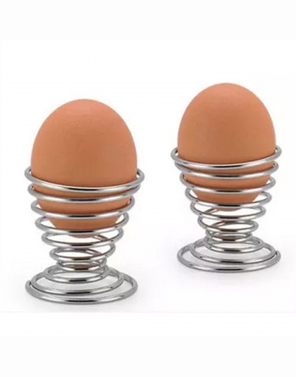 2019 najnowszy kuchnia śniadanie ciężko gotowane metalowe kieliszek do jajka sprężyny spiralne płaskie uchwyt kieliszek do jajka