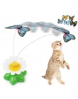 Kot elektryczny obracanie zabawki kolorowe motyl zabawki dla zwierząt z tworzywa sztucznego śmieszne zwierzęta interaktywne szko