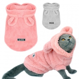 Ciepłe ubrania dla kota zima Pet Puppy kotek płaszcz kurtka dla małych średnich psów koty Chihuahua Yorkshire odzież kostium róż