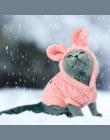 Ciepłe ubrania dla kota zima Pet Puppy kotek płaszcz kurtka dla małych średnich psów koty Chihuahua Yorkshire odzież kostium róż