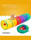 8 kolor śmieszne zwierzęta kot zagraj tunelu tunel rainbow tunelu brązowy składany 2 otwory tunel dla kota kotek zabawka dla kot