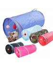 Tunel dla kota zabawkowe zwierzątko tunele i rury Peep konstrukcja otworu składany 2 otwory z dzwoneczkami baw się dobrze 6 kolo