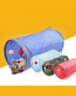 Tunel dla kota zabawkowe zwierzątko tunele i rury Peep konstrukcja otworu składany 2 otwory z dzwoneczkami baw się dobrze 6 kolo