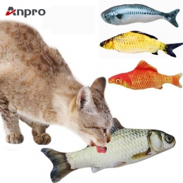Anpro 1 PC żywe sztuczne ryby kształt symulacja pluszowe Pet Cat do żucia zabawka kot mięta kocimiętka ryby zabawki interakcji s