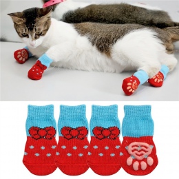 1 para kreatywny kot płaszcze dla zwierząt domowych kot skarpetki skarpetki dla psa kontroli trakcji do wewnątrz nosić L/M/S kot
