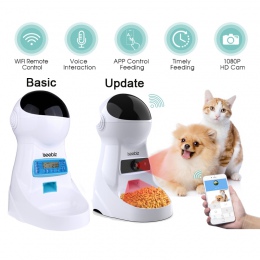 Iseebiz 3L automatyczny podajnik karmy dla zwierząt domowych z nagrywania głosu zwierząt domowych miska na karmę dla średni mały