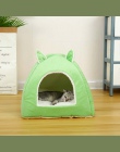 Składany legowisko dla kota Self Warming dla kotów domowych dom dla psa ze zdejmowanym materac Puppy Cage krzesło szary różowy z