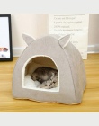Składany legowisko dla kota Self Warming dla kotów domowych dom dla psa ze zdejmowanym materac Puppy Cage krzesło szary różowy z