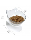 Koty dla zwierząt przezroczysta miska z uchwytem antypoślizgowe kot naczynie do żywności karmnik dla zwierząt miseczka na wodę i