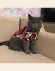 Plaid ubrania dla kota lato moda kot koszule płaszcz dla małych kotów koszula odzież Puppy kotek stroje ubrania dla zwierząt dom