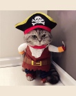 Zabawny kot kostiumy pirat garnitur ubrania dla kota kotek kotek obsługi Corsair Halloween kostium szczeniak hotelu ubieranie si