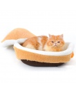Wymienny kot śpiwór sofy mata z hamburgerami pies dom krótkie pluszowe małe łóżko dla zwierząt ciepłe Puppy Kennel Nest poduszka