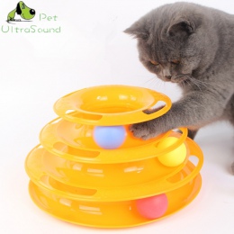 Wieża dla kotów utworów piłkę i śledzić interaktywna zabawka dla kotów, zabawy kot gra inteligencja Triple Play płyty kot dla za