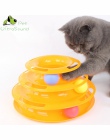 Wieża dla kotów utworów piłkę i śledzić interaktywna zabawka dla kotów, zabawy kot gra inteligencja Triple Play płyty kot dla za