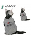 Miłość ubrania dla kota bawełniane koszulki z krótkim rękawem odzież dla koty kocięta kamizelka małe ubrania dla psa mama tata k