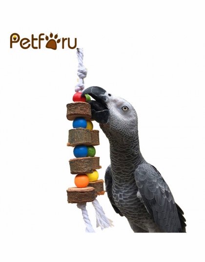 1/2 pc PETFORU z litego drewna ptak papuga żuć zabawki Parakeet drewniana piłka ciąg klatka zabawka dekoracji ptak zabawki dla z